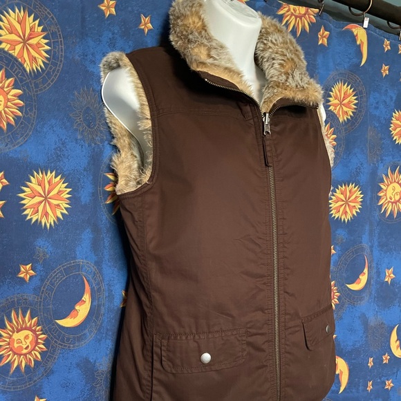 Y2K GAP reversible faux fur vest XS - Picture 2 of 12